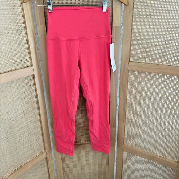 NWT LULULEMON ALIGN CROP 23” PALE RASPBERRY PINK SIZE 4 DOUBLE LINED HR